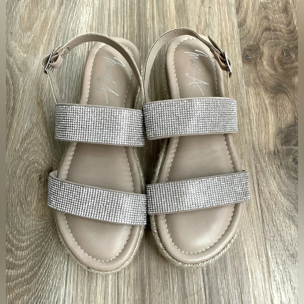 Mari A. Tamara Nude/Nude Sandals Size 8.5 Espadrille EUC